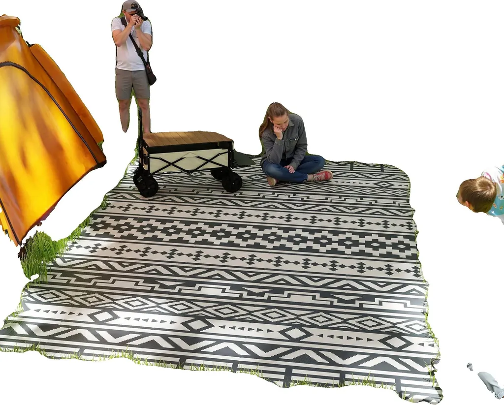 Tapis extérieur réversible 182x274 cm - Anti-tache et facile à laver