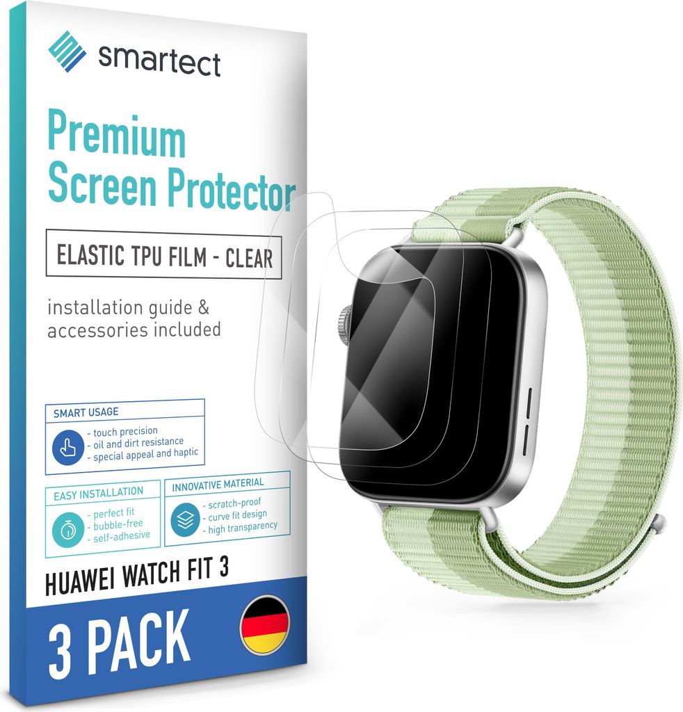 3x TPU Schutzfolie Klar für Huawei Watch Fit 3 Produktbild 