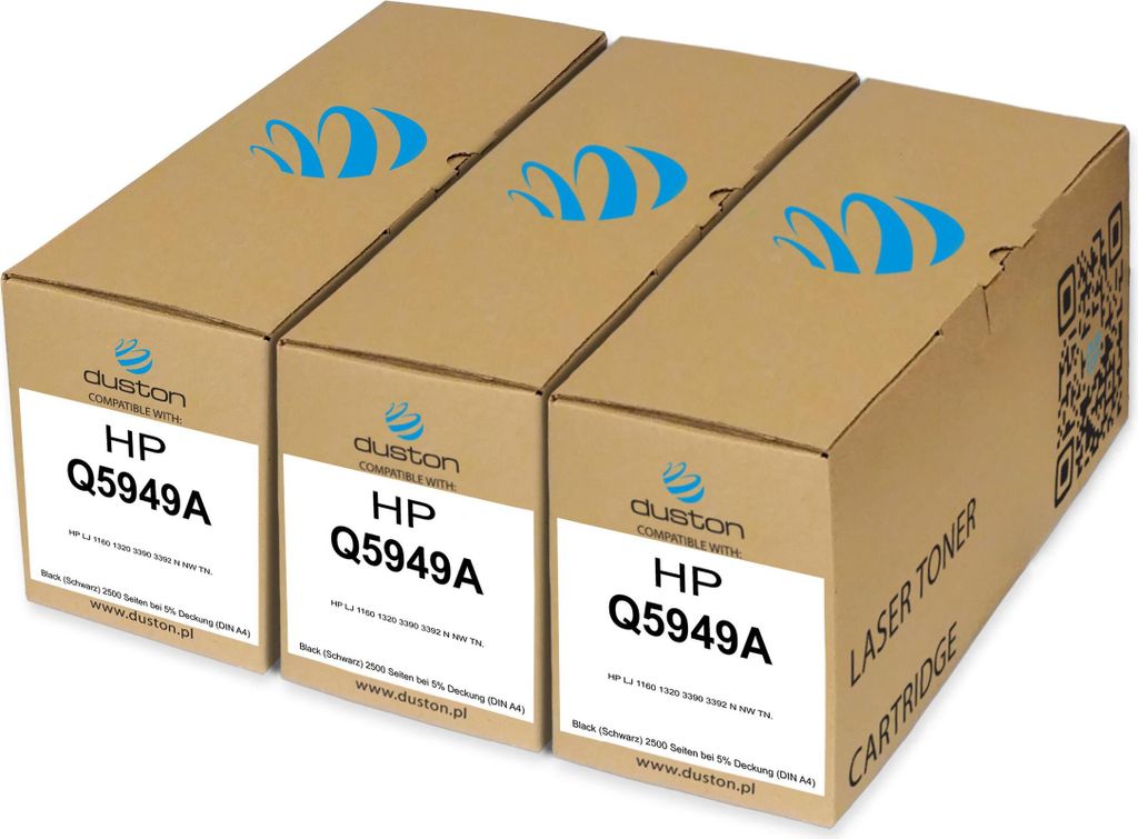 3x Q5949A, 49A Toner Druckertoner Patrone Schwarz kompatibel mit HP LaserJet 1160 1320 1320 N 1320 NW 1320 TN 3390 3392