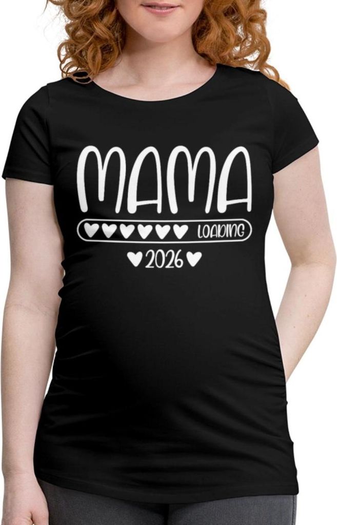 Spreadshirt Mama 2026 loading Frauen Schwangerschafts T-Shirt, S, Schwarz