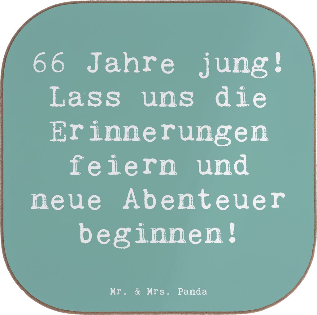 Mr. & Mrs. Panda Untersetzer für Gläser Spruch 66. Geburtstag Feiern - Meeresbrise - Geschenk, Tassenuntersetzer, gläseruntersetzer, liebevolle ...