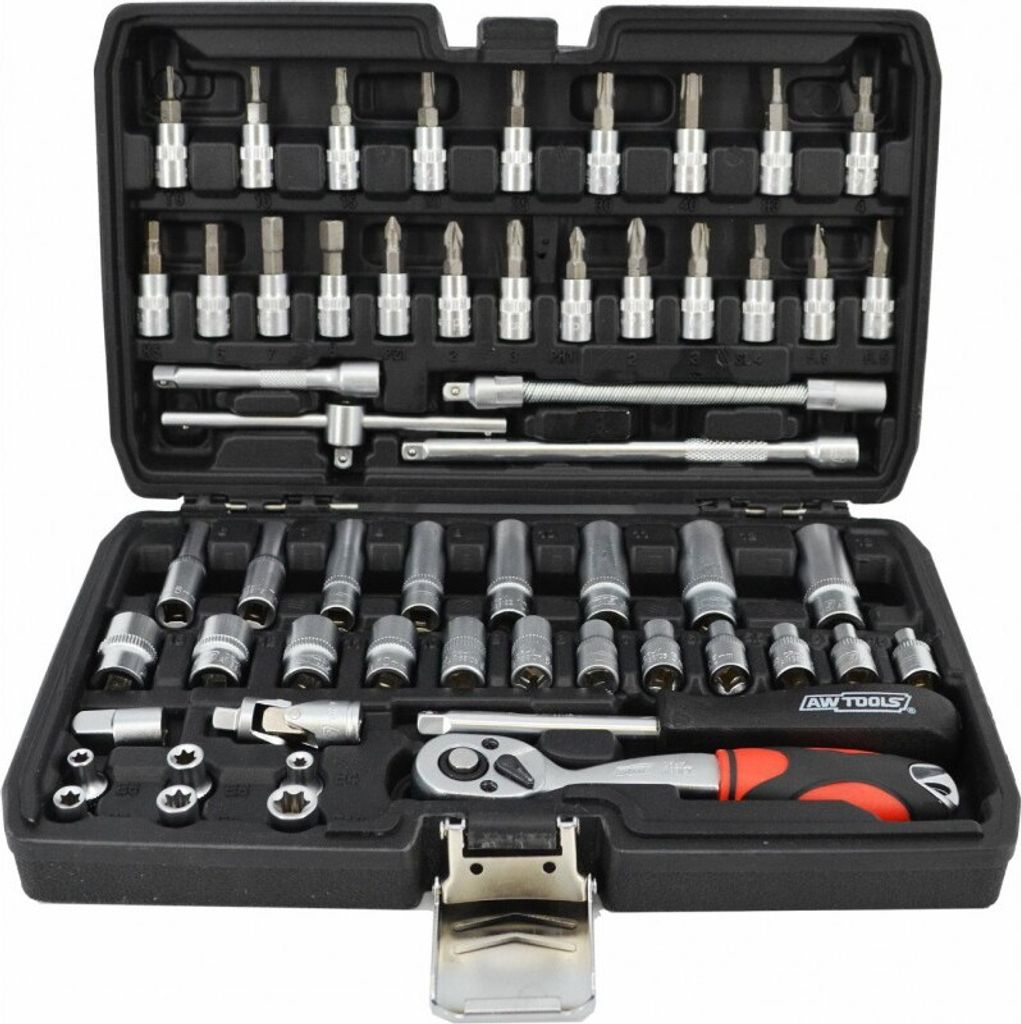 AWTOOLS Schraubenschlüsselsatz 1/4" 56-teilig
