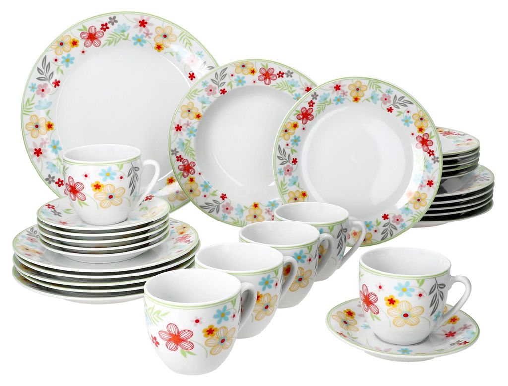 30 ks Kombinovaný servis Variant flowers porcelán 6 osob Obrázek produktu 