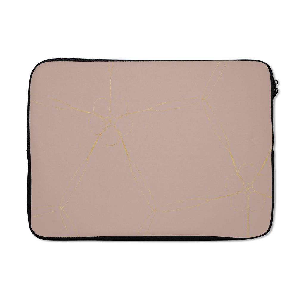 MuchoWow Laptop Hülle 14 ZollMuster - Altrosa - Gold - Figur Laptoptasche - Laptoptasche - Stoßsicher - Schutzhaube