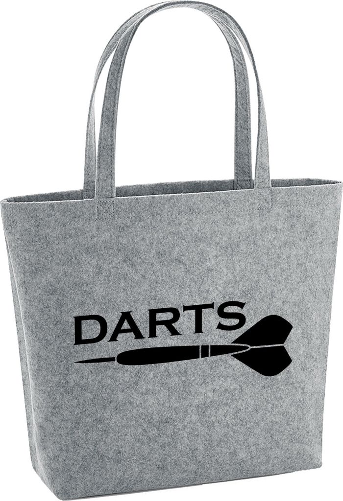 Huuraa Filzshopper Darts Dartpfeil 22 Liter Grey Melange Filztasche Geschenkidee