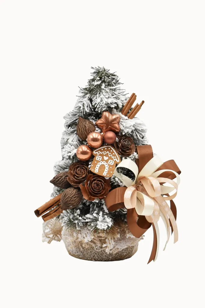 Petit Sapin de Noël sans Entretien 30 cm - Design Cappuccino Gain de Place