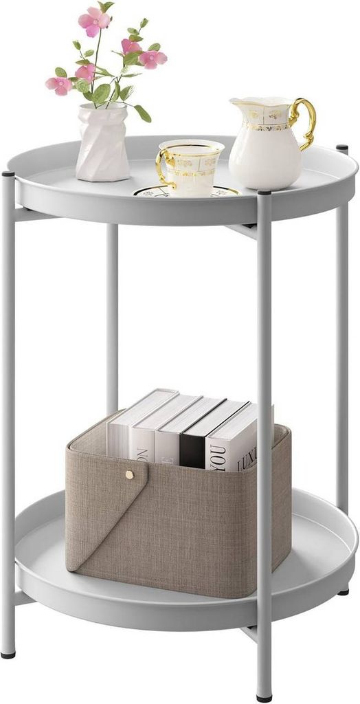 WOLTU Beistelltisch rund, Couchtisch mit Stauraum, 2 Produktbild 