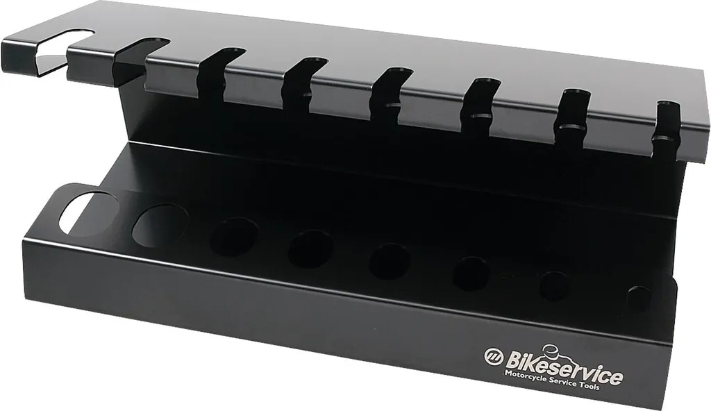 Rangement compact pour 8 clés en T BIKESERVICE - Support robuste noir