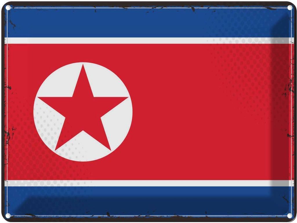 vianmo Blechschild 30x40 cm Nordkoreas Retro North Korea Flagge Fahne Wappen