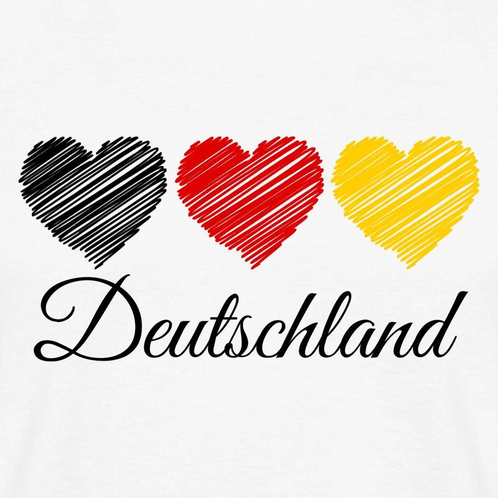 Spreadshirt Deutschland Herz Fußball Fanlook Männer T-Shirt, XXL, Weiß