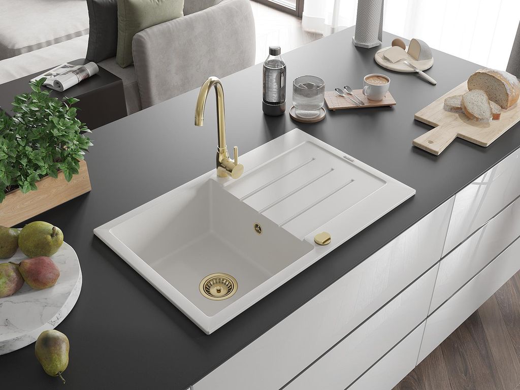 Mexen Bruno Evier 1 cuve en granit avec égouttoir 795 x 495 Image du produit 