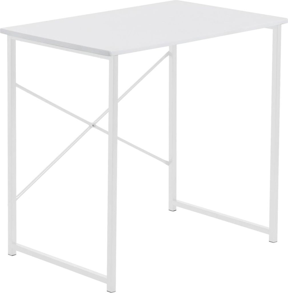1x Weiß/Weiß Hölzern Rechnertisch - 80cm x 50cm x 73.5cm Klein Heim Büro Schlafzimmer Spielen Lernen PC Laptop Tisch - von Harbour Housewares