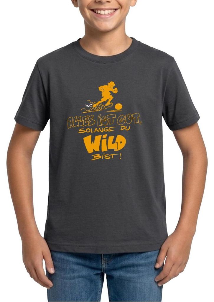 Spreadshirt Die Wilden Kerle Spruch Motto Teenager T-Shirt, 152/164 (12-14 Jahre), Dunkelgrau