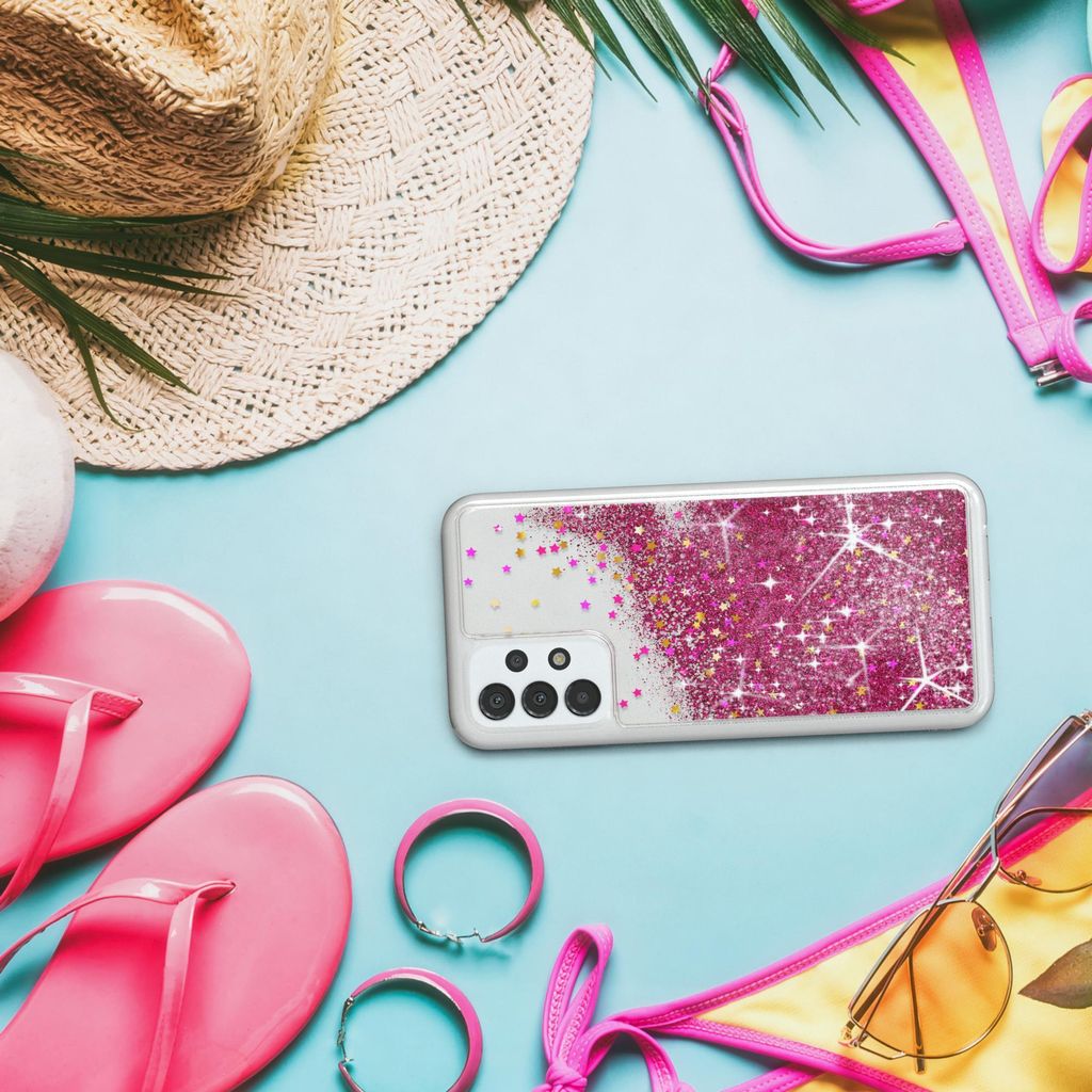 EAZY CASE - Glitzer Hülle kompatibel mit Samsung Galaxy A13 4G Glitzer Schutzhülle, Soft Case, Backcover Transparent mit Motiv