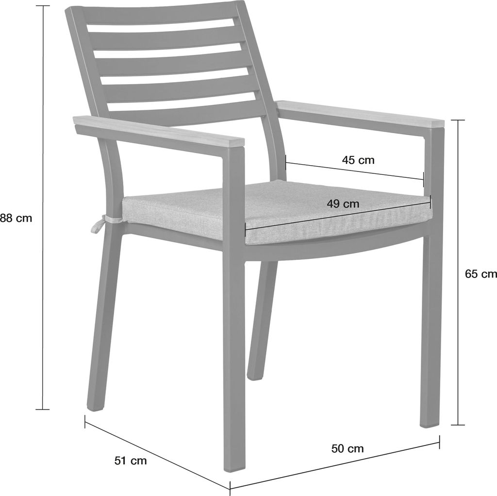 LC Garden »Welgardo« Dining Set V mit Teaktisch 200cm Gartenset Sitzgruppe anthrazit 7tlg.