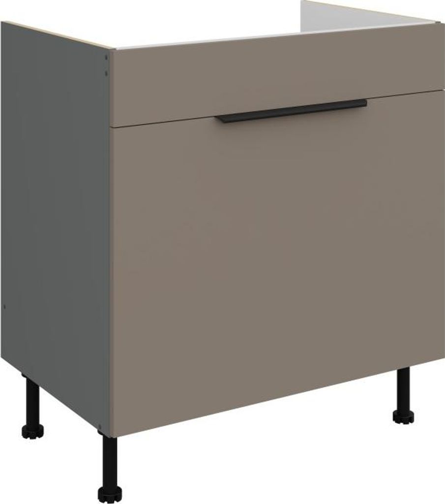 LUNARA Spülenunterschrank – Breite 80 cm, Dunkelbeige/Anthrazit