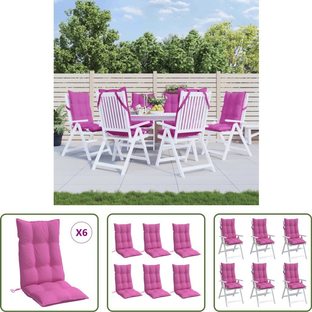 The Living Store Hochlehner-Auflagen 6 Stk. Rosa Oxford-Gewebe