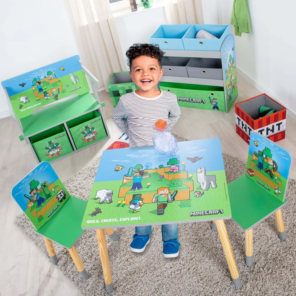 MINECRAFT Banc rabattable et table de jeu pour chambre d'enfant - 6