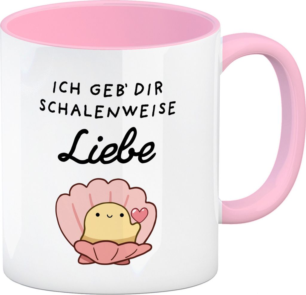 Jelly & Friends Muschel Kaffeebecher in rosa mit Spruch Ich geb‘ dir