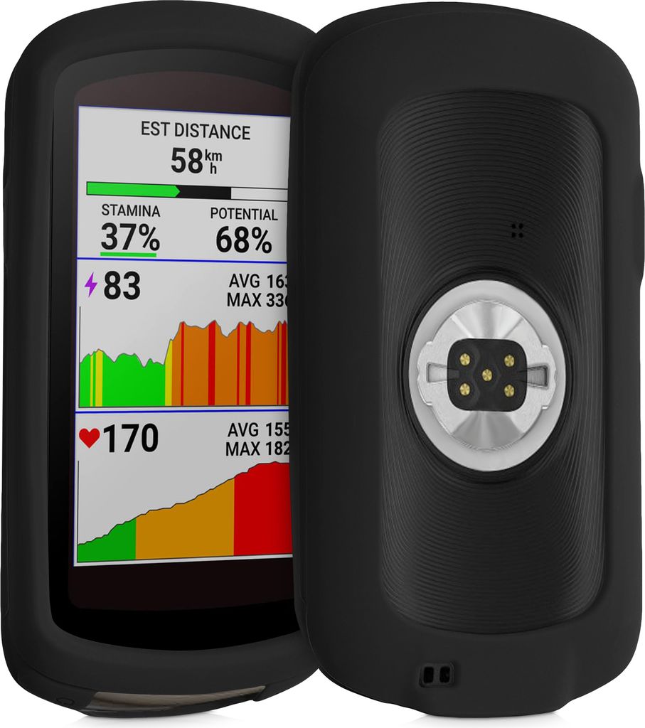 kwmobile Hülle kompatibel mit Garmin Edge 1040 / 1040 Solar - Silikon GPS Fahrrad Case Schutzhülle - in Schwarz