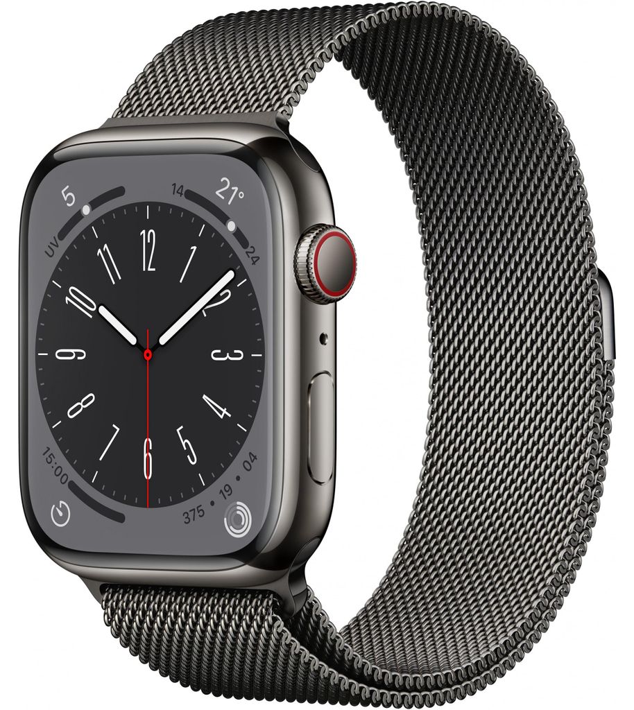 Apple Watch 8 4G 45mm Edelst. graphit/Milanaise graphit Produktbild 
