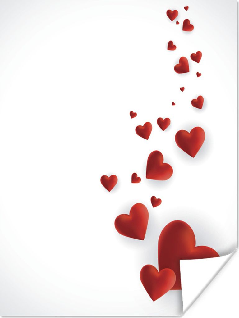 MuchoWow Poster Eine Illustration eines Pfades der Herzen 120x160 cm - Wandbilder