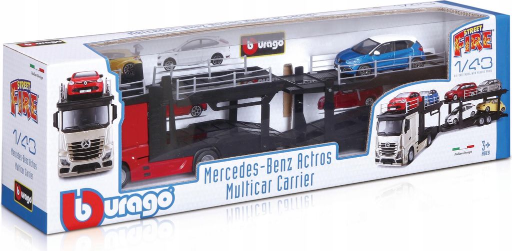 ABSCHLEPPWAGEN Mercedes Actros Renault Captur 1:43 Bburago