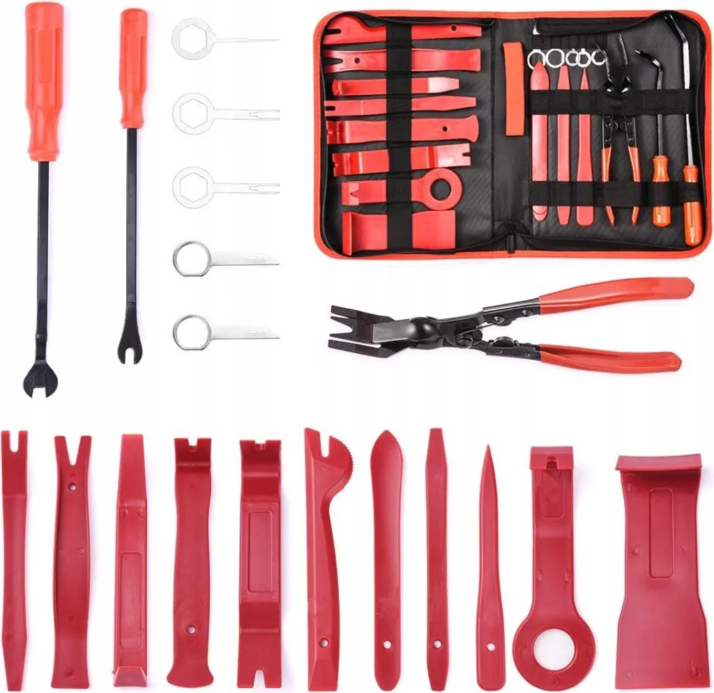 Kit Estrazione 19 Pezzi Argento per Audio Auto e Pannelli Portiera