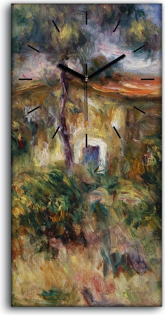 Dekor Leinwand Uhr Wandbilder Geräuschlos 30x60 Malerei Bäume Haus Büsche Kunst - schwarze Hände