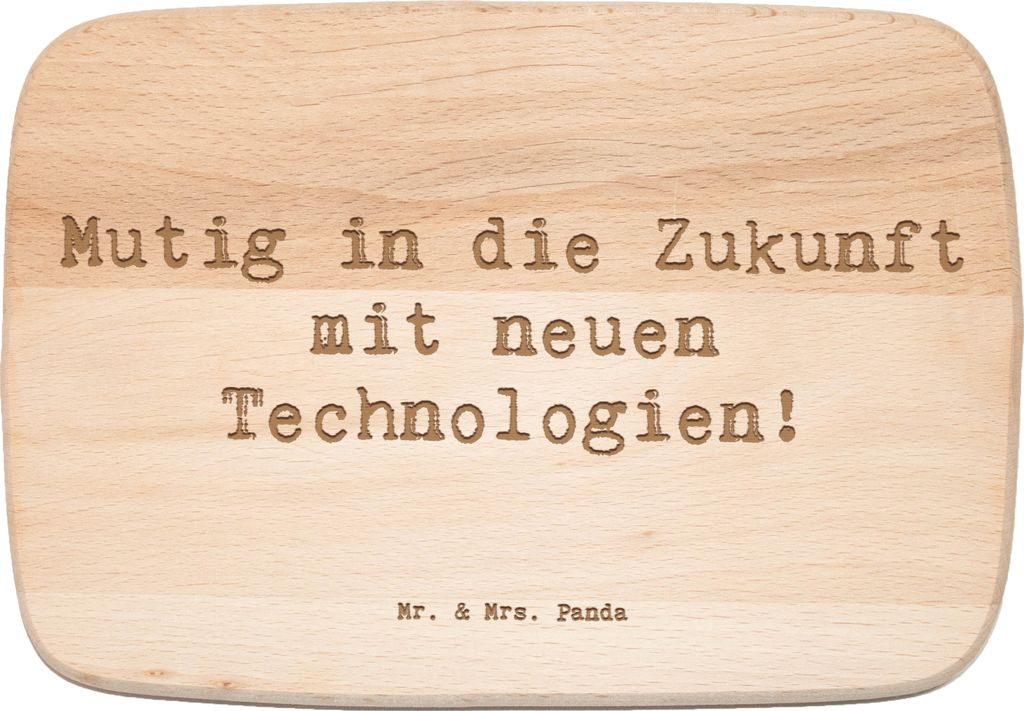 Mr. & Mrs. Panda Frühstücksbrettchen Spruch Neuen Technologien begegnen - Transparent - Geschenk, Inspiration, Frühstücksbrett, Schneidebrett, ...