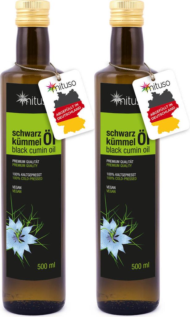 mituso Schwarzkümmelöl 2x 500 ml, 100% rein und