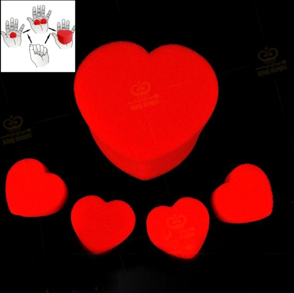 Magisches Trick Spielzeug - Jumbo Sponge Heart, Spezial für Valentinstag Geschenke