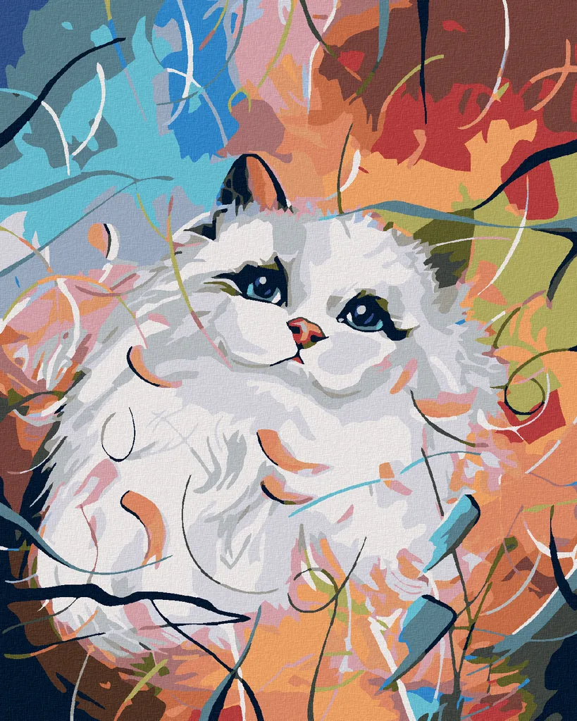 Zuty Diamond Painting Professionale 40x50 cm | Gattina Bianca su Telaio