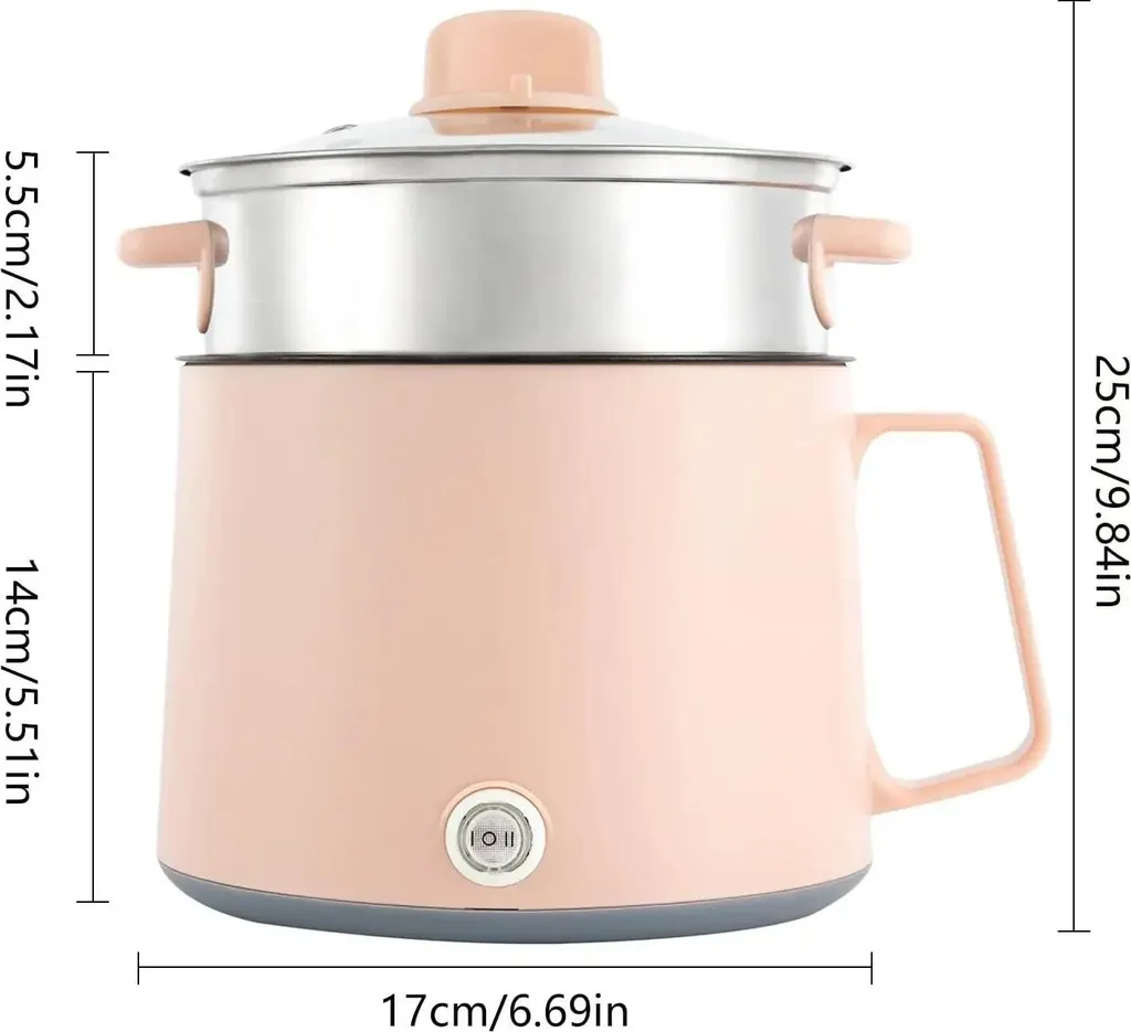 Mini Cuiseur Électrique Multifonction Rose : Shabu Shabu et Fondue