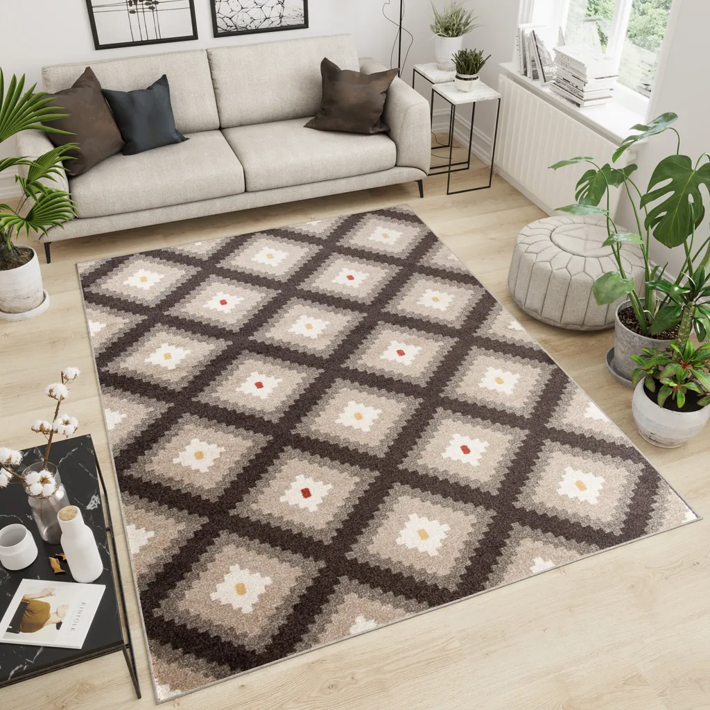 Tapis de Chambre Moderne 140x190 cm OEKOTEX Idéal pour Sol Chauffant