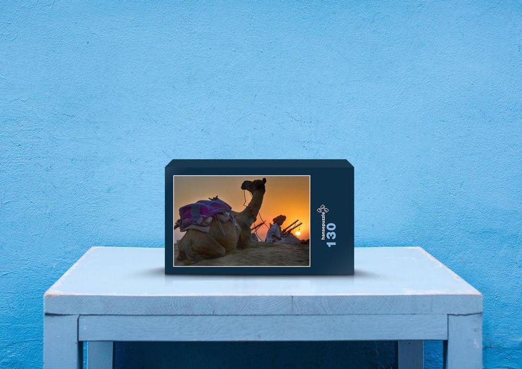 hansepuzzle 76059 - Kamel Puzzle, 130 Teile, Natur, 28,7 x 20,0cm mit hochwertiger Aufbewahrung, Kartonbox und wiederverschließbarem Beutel