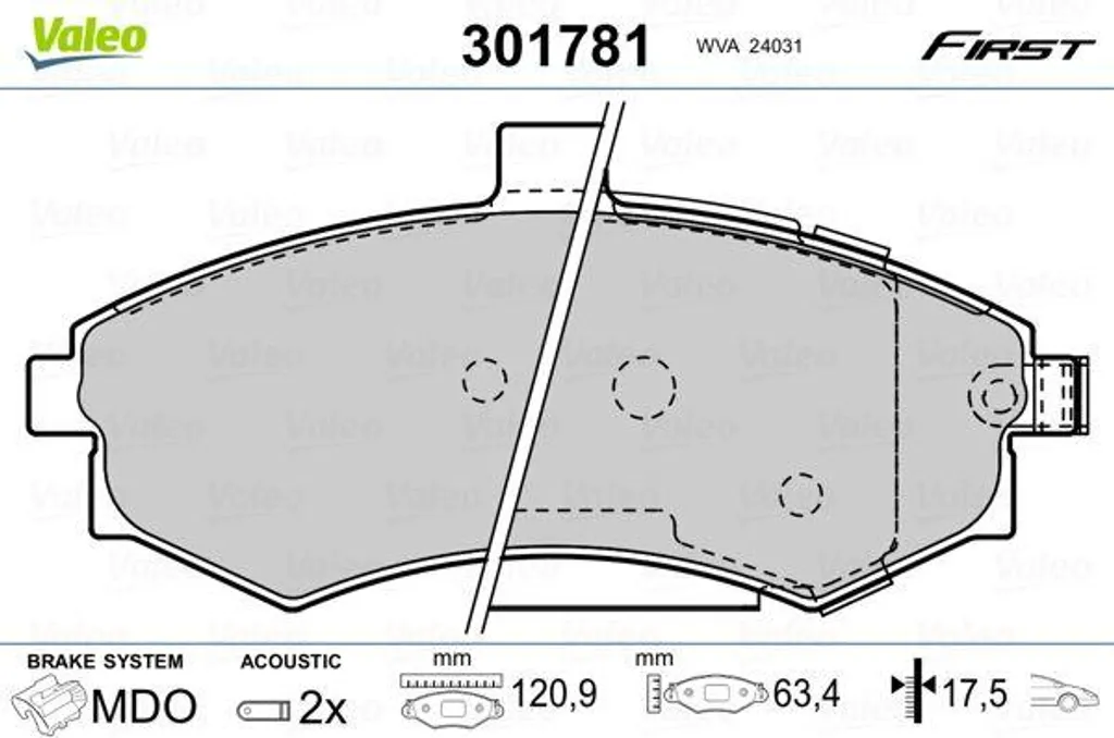 Plaquettes de frein haute performance VALEO 301781 montage OE Facile