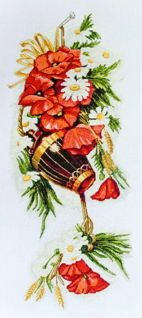 Kit Punto Croce Abris Art Fleurs des champs 60x25cm | Ricamo Fai da Te