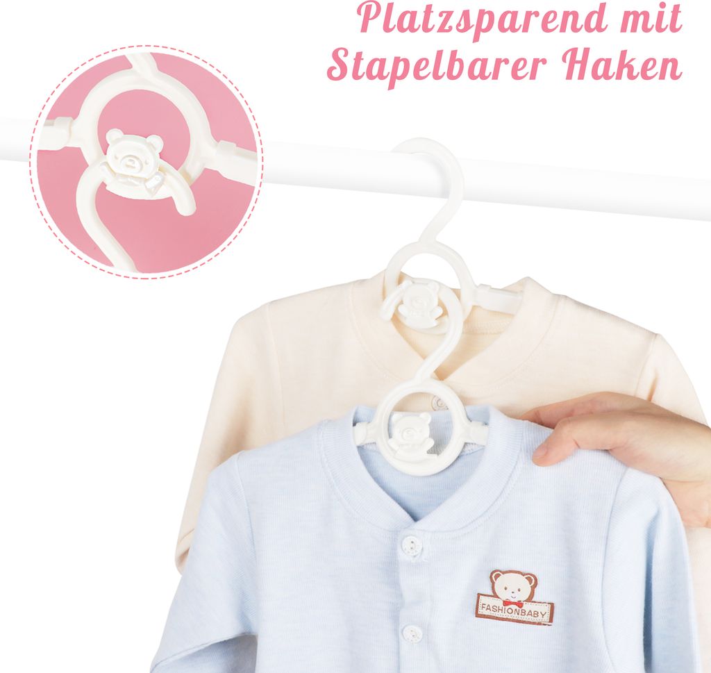 Homewit 20-teilig ausziehbare Kinderkleiderbügel mit Produktbild 5