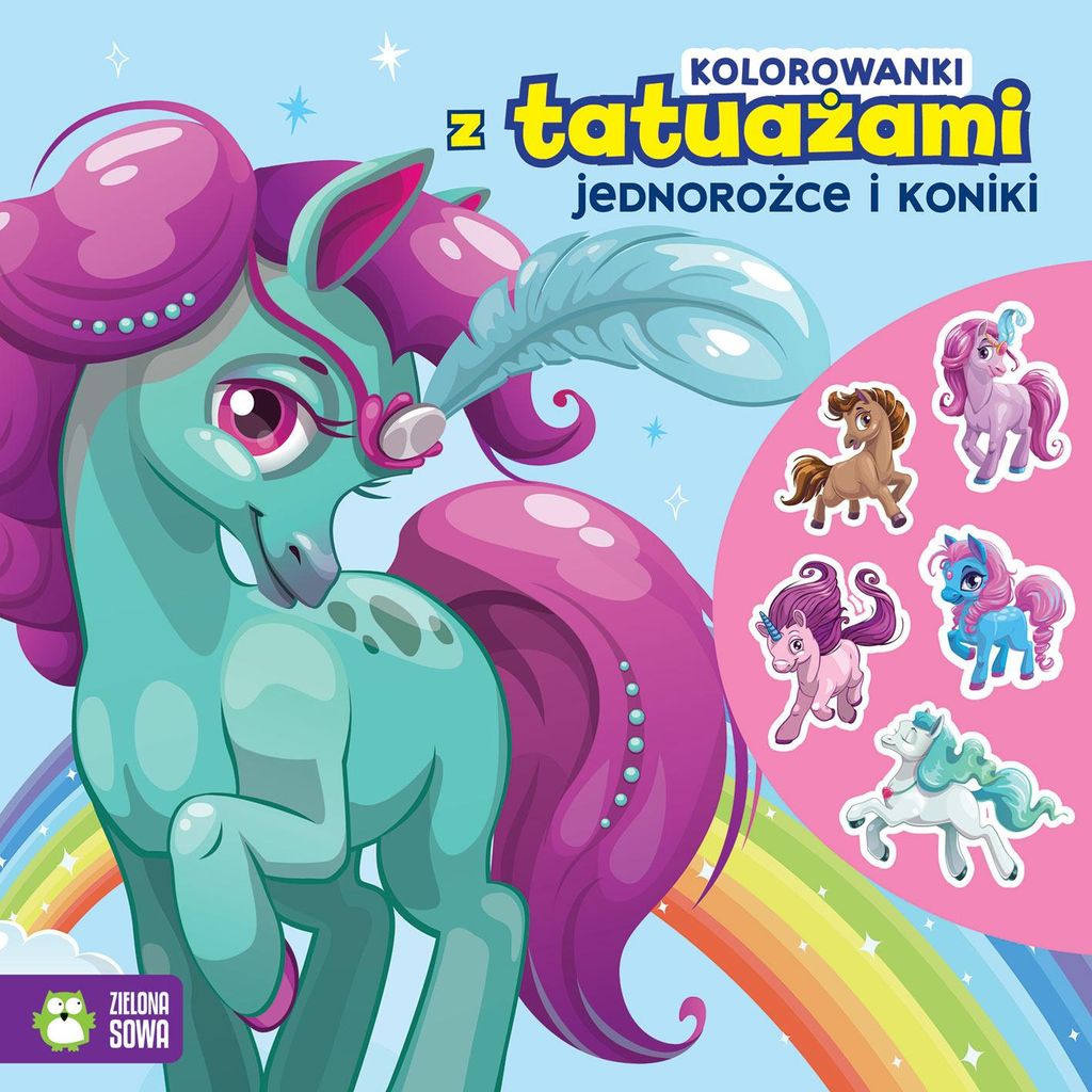 Malbücher mit Tattoos Einhörner und Ponys Kollektivarbeit (Buch auf Polnisch)