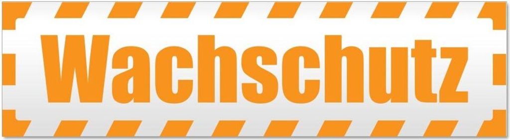 Kiwistar Wachschutz gestreift Magnetschild Schild magnetisch - 30cm Orange - Magnetfolie für Auto PKW Kfz