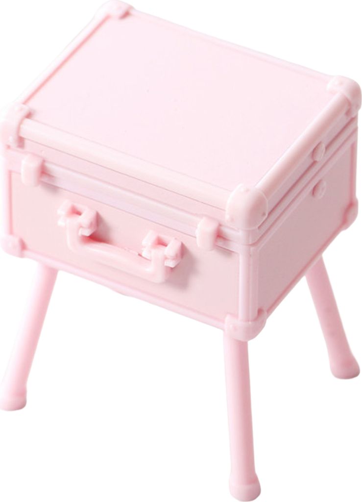 1:12 Mini Make-up-Box glatte Oberfläche vier Beine klein und dreidimensional mit Griffmöbel Dekorative Ornament Lob-Rosa
