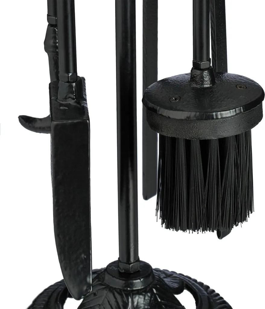 Kit cheminée 5 pièces en fonte robuste - Accessoires de feu durables
