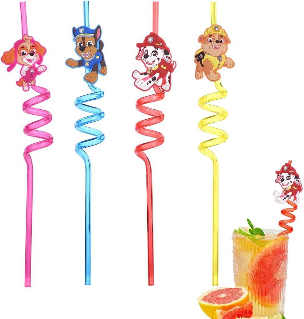 Paw Patrol Strohhalm Hartkunststoff - 4 Stk. bunt - Produktbild 