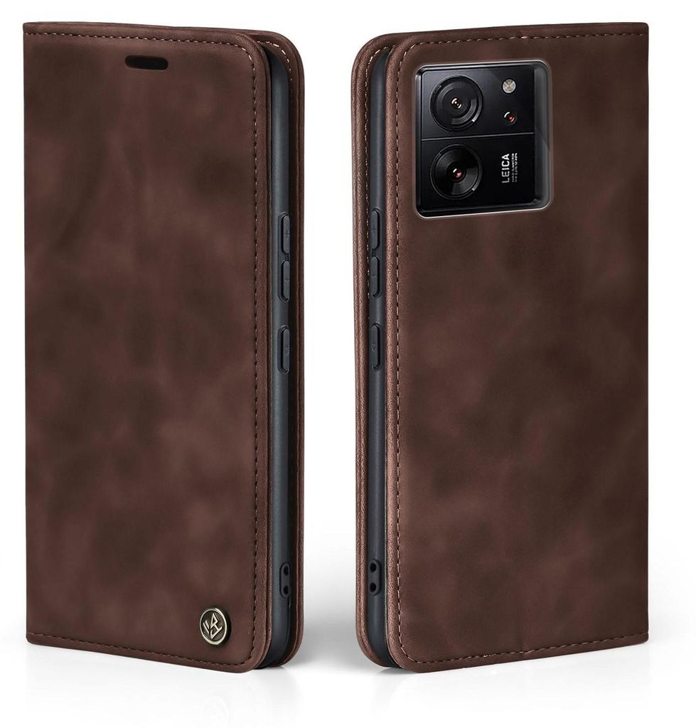 Handy Hülle für Xiaomi 13T / 13T Pro Klapphülle Bookcase Flip Cover Handy Tasche Etui Farbe: Dunkelbraun