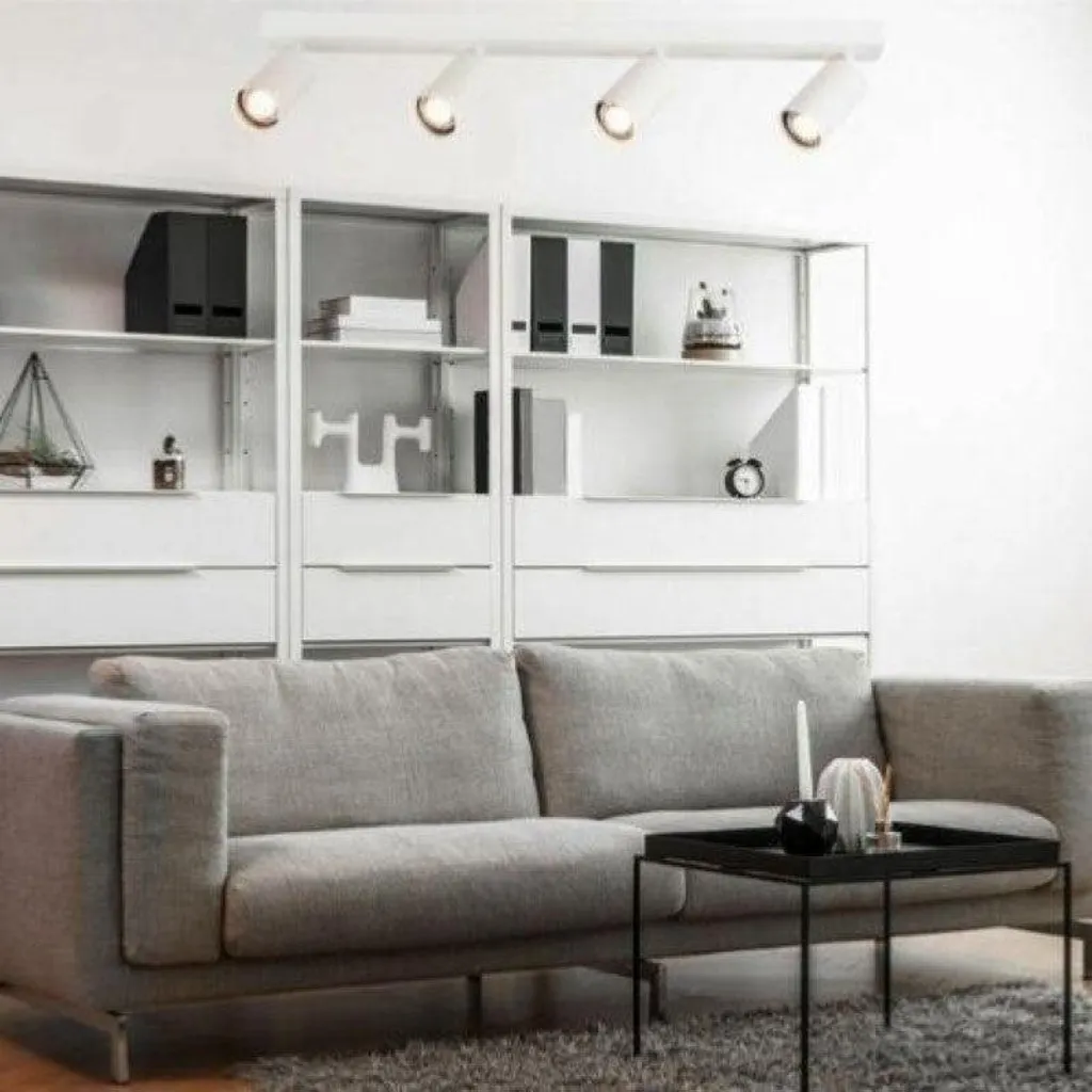 Spot de Plafond Blanc à 4 Têtes Orientables - Plafonnier GU10 Design Chic