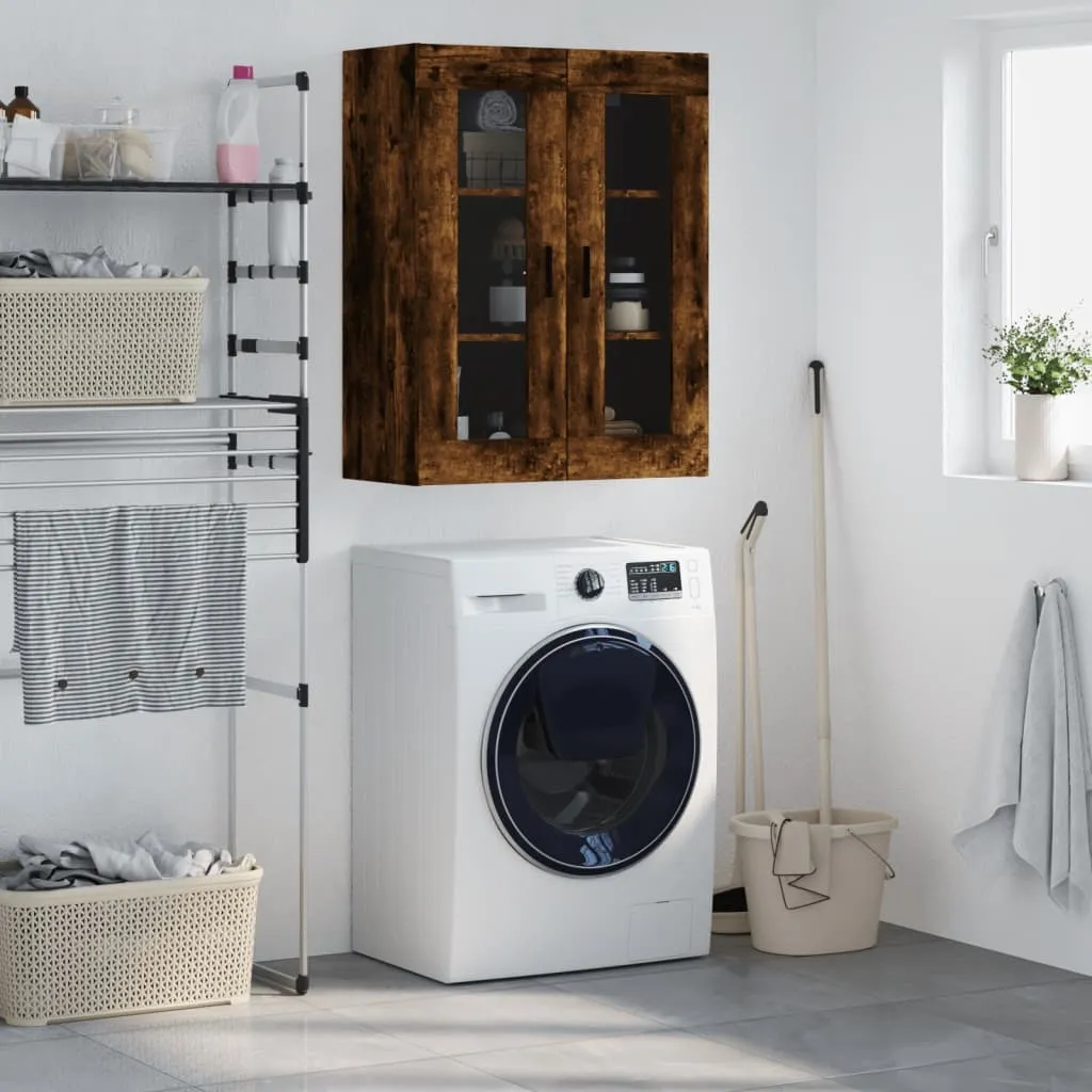 vidaXL Armadio a muro in rovere fumé 69,5x34x90 cm