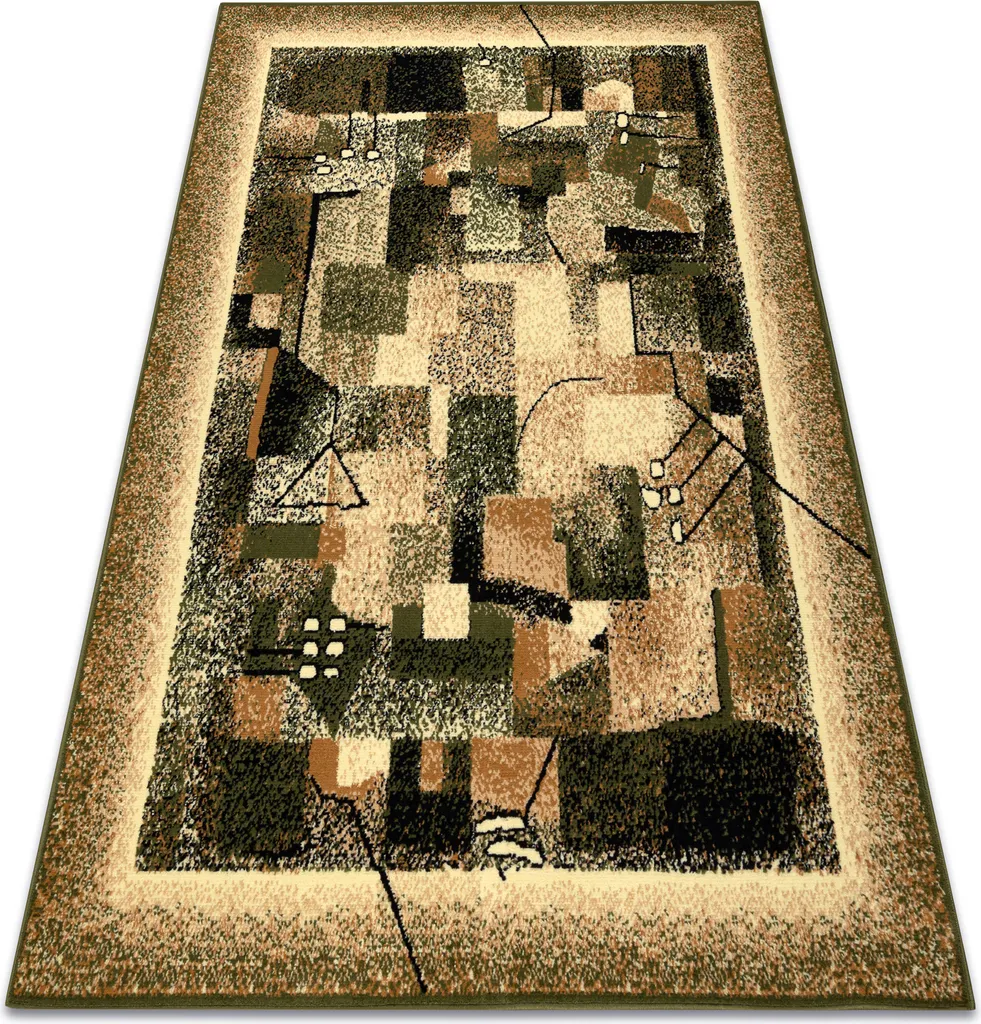 Tapis de Salle à Manger Vert Olive 240x340 cm IMPRESJA Facile à Laver