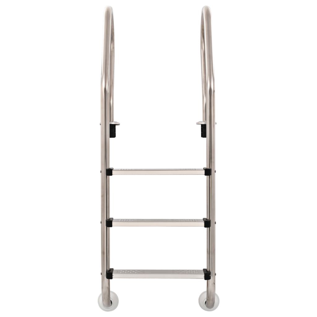 vidaXL Pool-Leiter 3 Stufen 120 cm Edelstahl 304 Produktbild 