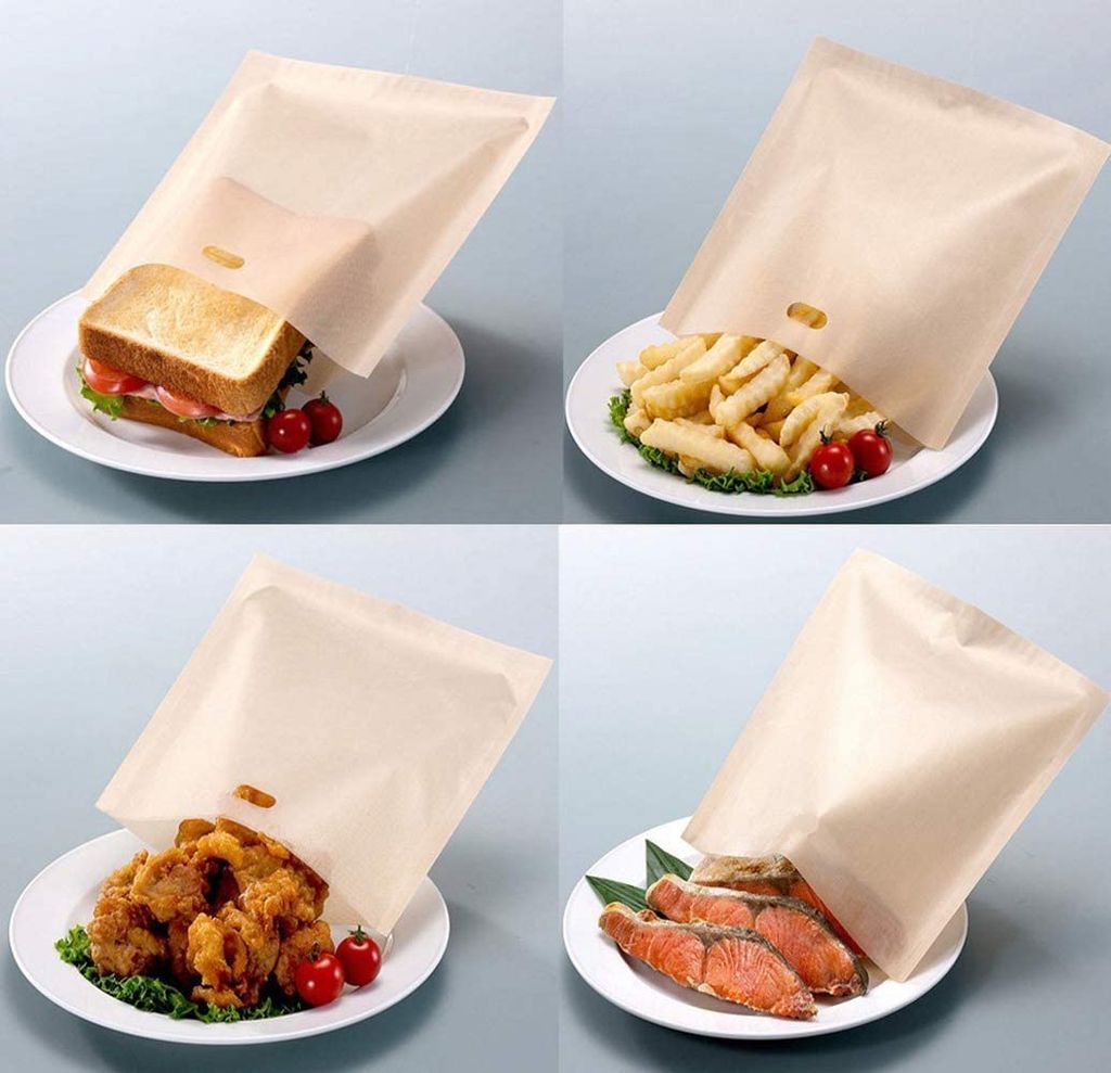 Wiederverwendbare Toasterbeutel – 12 Stück, Antihaftbeschichtet, Für Toaster, Mikrowelle & Grill